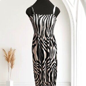 Women Plus Size Dress, Black and White Zebra Print, Size